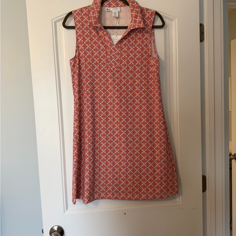 Sigrid Olsen Red and Yellow Geometric Blouse